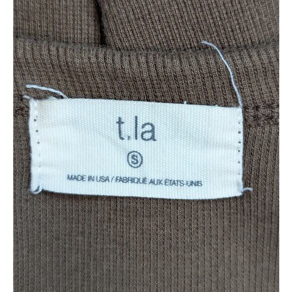 T.LA Ribbed Cutout Bodycon Midi Dress Brown Tank Style Size Small - Picture 5 of 16